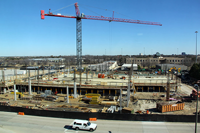 Parking Structure 3, which began construction in September, will provide 410 spaces when it opens in the fall.