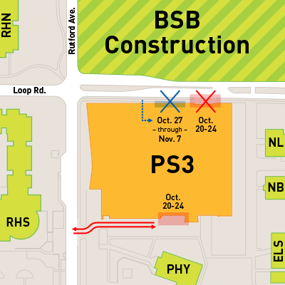 Entrances/exits on the north side of PS3 will close.
