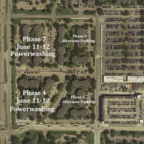 Housing Parking Lot Maintenance for the Week of June 11-15